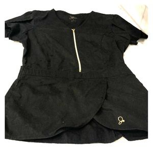 Jaanuu Peplum Scrub top black